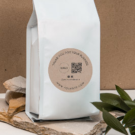 サンキューカスタム会社ロゴQRコードソーシャルメディア ラウンドシール