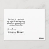 サンキューカスタム写真テンプレート結婚ズ ポストカード (裏面)