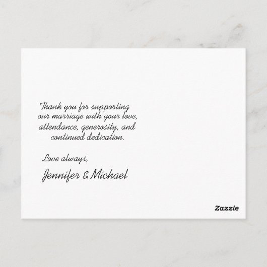 サンキューカスタム写真テンプレート結婚ズ ポストカード (裏面)