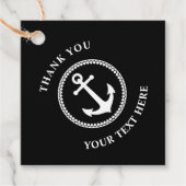 サンキューカスタム文字シー航海のいかりブラック フェイバータグ (正面)