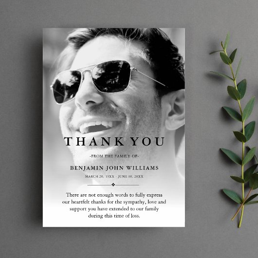 サンキューカスタム葬儀フォト悔やみや弔慰悲しい損失 サンキューカード