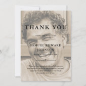 サンキューカスタム葬儀フォト悔やみや弔慰悲しい損失 サンキューカード (正面)