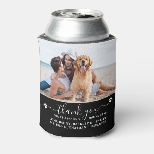 サンキューカスタム2ペットフォトドッグ結婚式の引き出物 缶クーラー (缶裏面)