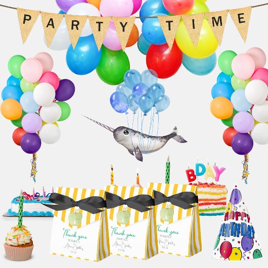 サンキューカラフルイエローストライプ誕生日 フェイバーボックス