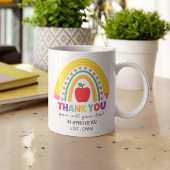 サンキューカラフル先生感謝レインボー コーヒーマグカップ