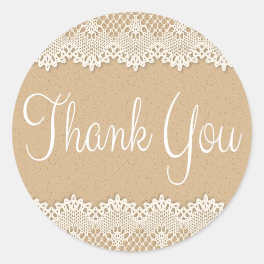 サンキューカントリーレース茶色と白素朴色 ラウンドシール (正面)