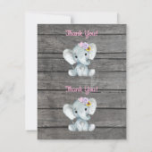 サンキューカーズ ゾウ ピンク 黄 紫 招待状 (裏面)