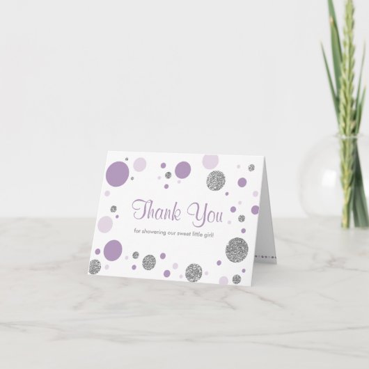 サンキューカードああベビー紫シルバー カード (正面)