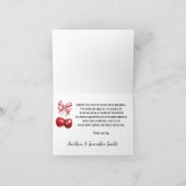 サンキューカードさくらんぼコケットベビーシャワー折り畳み サンキューカード (内部)