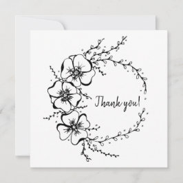 サンキューカードとフローラリース、手書き サンキューカード