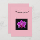 サンキューカードと明るい赤紫色ピンクの蘭 サンキューカード (正面/裏面)