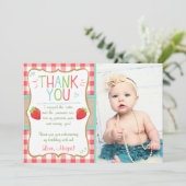 サンキューカードのいちごの最初誕生日の夏 サンキューカード (スタンド正面)