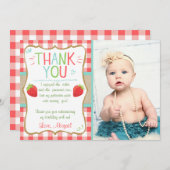 サンキューカードのいちごの最初誕生日の夏 サンキューカード (正面/裏面)