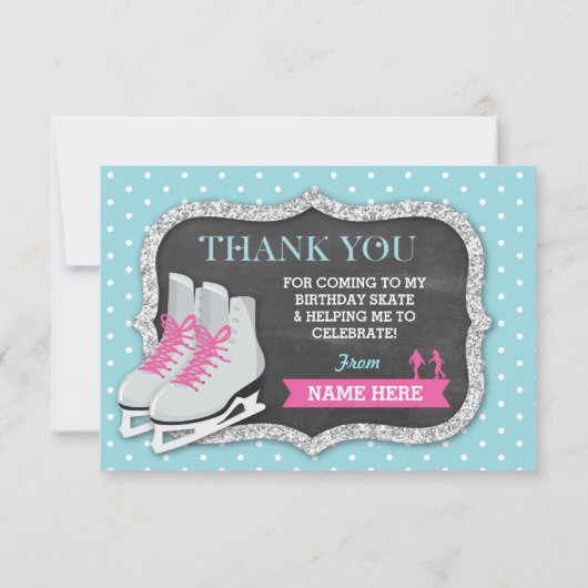 サンキューカードのアイススケートの誕生会 サンキューカード (裏面)