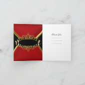 サンキューカードのエレガントで赤いシマウマの黒の金ゴールド サンキューカード (内部)