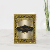 サンキューカードのエレガントなコーヒー黒の金ゴールド サンキューカード (正面)