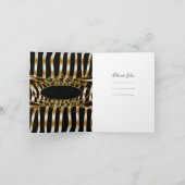 サンキューカードのエレガントなシマウマの黒の金ゴールド サンキューカード (内部)