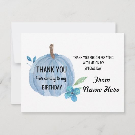 サンキューカードのカボチャ警官の誕生日年齢 サンキューカード (正面)