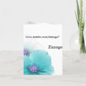 サンキューカードのティール（緑がかった色）の青い紫色の白いケシ サンキューカード (裏面)