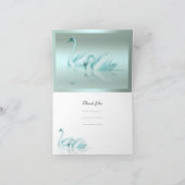 サンキューカードのティール（緑がかった色）の青の白鳥 サンキューカード (内部)