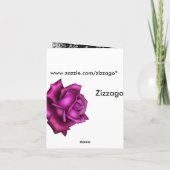 サンキューカードのピンクのバラの黒い銀 サンキューカード (裏面)