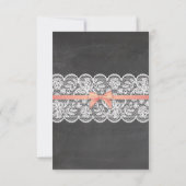 サンキューカードのランジェリーのシャワーのブライダルパーティのレース 招待状 (裏面)