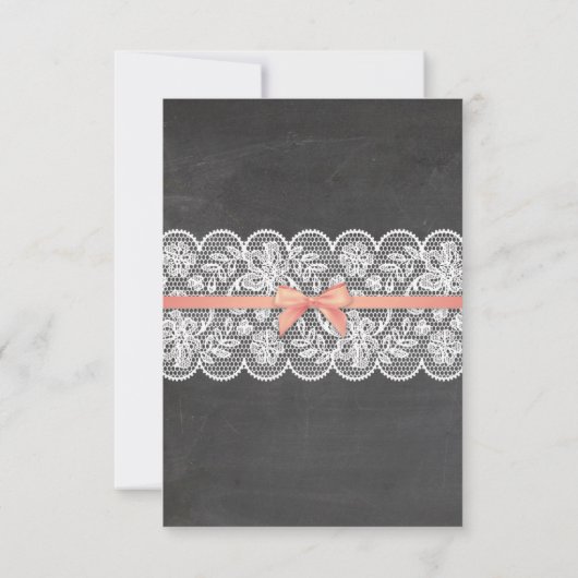 サンキューカードのランジェリーのシャワーのブライダルパーティのレース 招待状 (裏面)