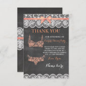 サンキューカードのランジェリーのシャワーのブライダルパーティのレース 招待状 (正面/裏面)