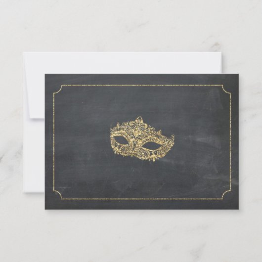 サンキューカードの仮面舞踏会のマスクのパーティーのグリッター サンキューカード (裏面)