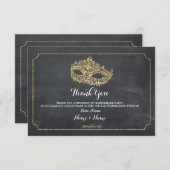 サンキューカードの仮面舞踏会のマスクのパーティーのグリッター サンキューカード (正面/裏面)