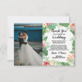 サンキューカードの写真の花の熱帯アロハルアウ（ハワイ式宴会） 招待状 (正面)