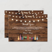 サンキューカードの在庫木製バーライト飲み物 招待状 (正面/裏面)
