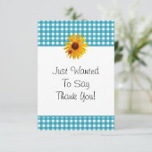 サンキューカードの夏のヒマワリのギンガム サンキューカード (スタンド正面)