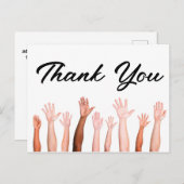 サンキューカードの多様な手のグループ ポストカード (正面/裏面)