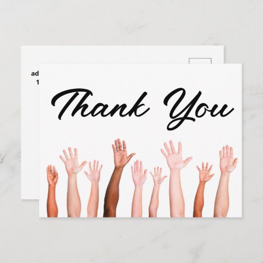 サンキューカードの多様な手のグループ ポストカード (正面/裏面)