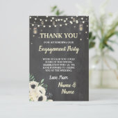 サンキューカードの婚約のホタルのチョークの花柄 サンキューカード (スタンド正面)