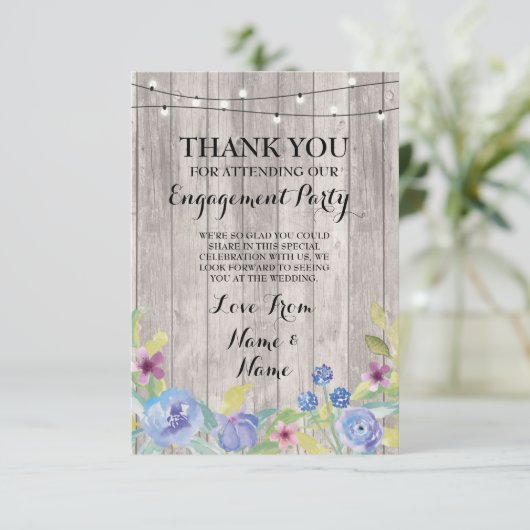 サンキューカードの婚約の結婚式木花柄 サンキューカード (スタンド正面)