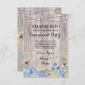 サンキューカードの婚約の結婚式木花柄 サンキューカード (正面/裏面)