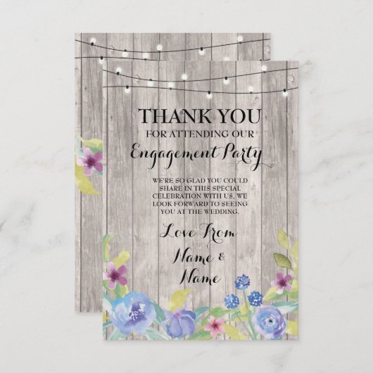 サンキューカードの婚約の結婚式木花柄 サンキューカード (正面/裏面)