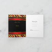 サンキューカードの誕生会の赤いシマウマの金ゴールドの黒 サンキューカード (内部)