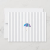 サンキューカードの雲のベビーシャワーは雨を振りかけます サンキューカード (裏面)