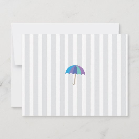 サンキューカードの雲のベビーシャワーは雨を振りかけます サンキューカード (裏面)