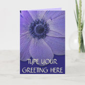 サンキューカードの青い花のカスタムな挨拶状 サンキューカード (正面)