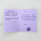 サンキューカードの青い花のカスタムな挨拶状 サンキューカード (内部)