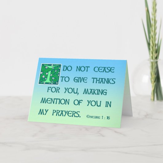 サンキューカードのEphesiansの1:16 サンキューカード (正面)