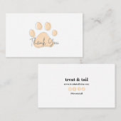 サンキューカードはペット用で、犬は座って 名刺 (正面/裏面)