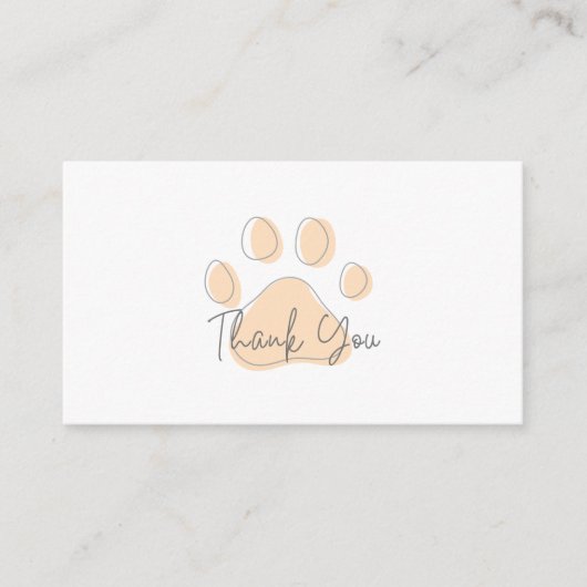 サンキューカードはペット用で、犬は座って 名刺 (正面)
