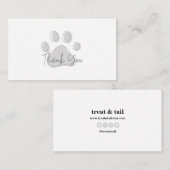 サンキューカードはペット用で、犬は座って 名刺 (正面/裏面)