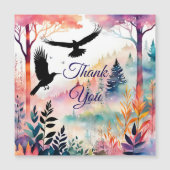 サンキューカードは穏やかな森の中でカラスカラフルに (正面)
