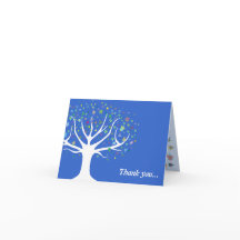 サンキューカードを示すベビー生命の樹